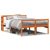 vidaXL Estructura cama con cabecero madera pino marrón cera 135x190 cm