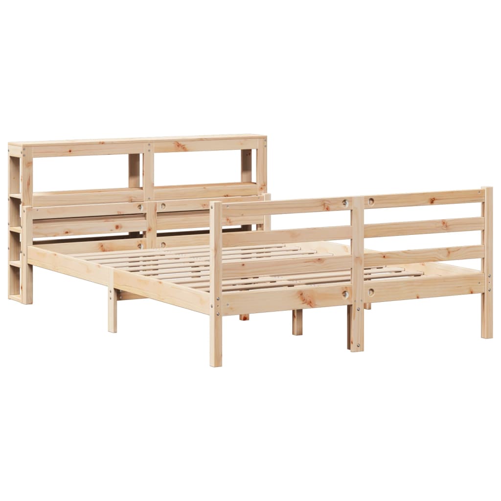 vidaXL Estructura de cama con cabecero madera maciza pino 120x190 cm