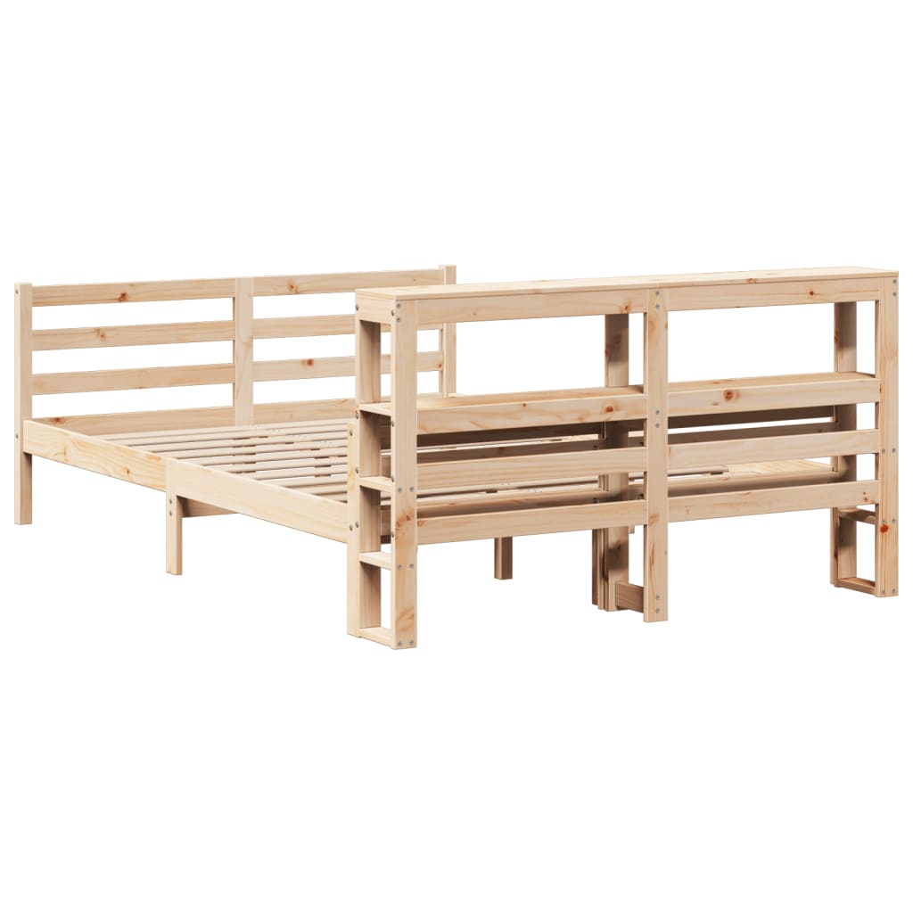 vidaXL Estructura de cama con cabecero madera maciza pino 120x190 cm