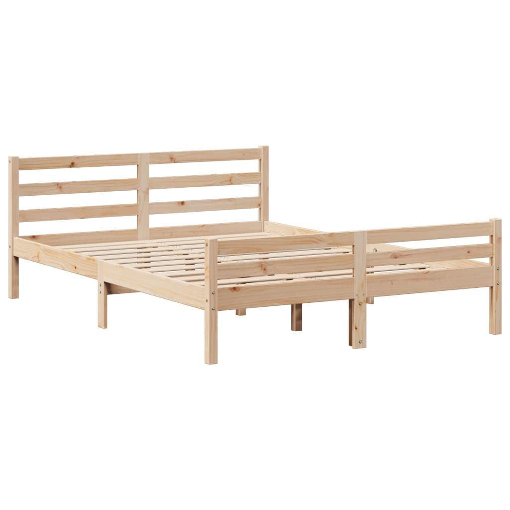 vidaXL Estructura de cama con cabecero madera maciza pino 120x190 cm