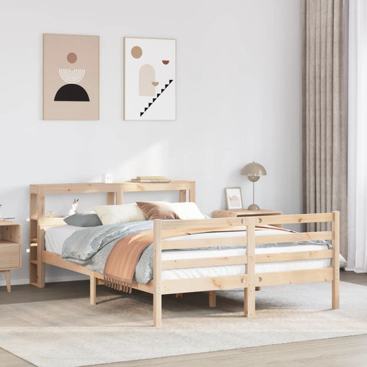 vidaXL Estructura de cama con cabecero madera maciza pino 120x190 cm