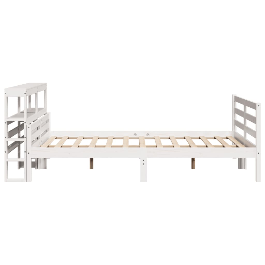 vidaXL Estructura de cama con cabecero madera pino blanco 120x190 cm