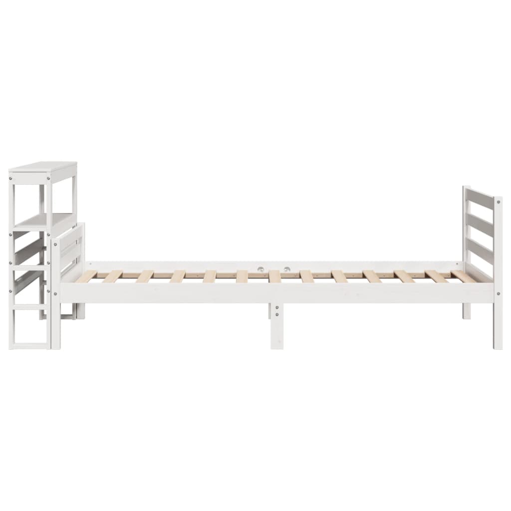 vidaXL Estructura de cama con cabecero sin colchón blanco 90x200 cm