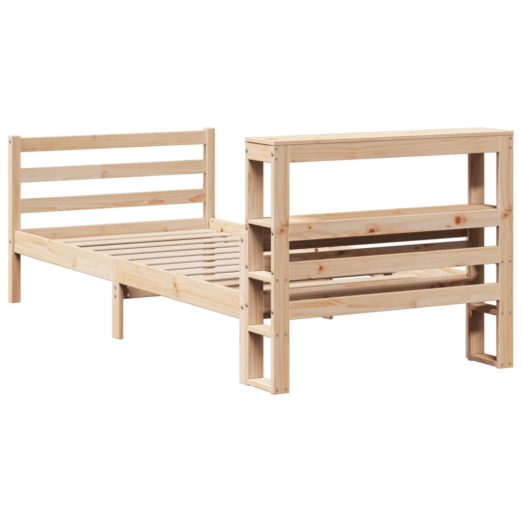 vidaXL Estructura de cama con cabecero madera maciza pino 100x200 cm