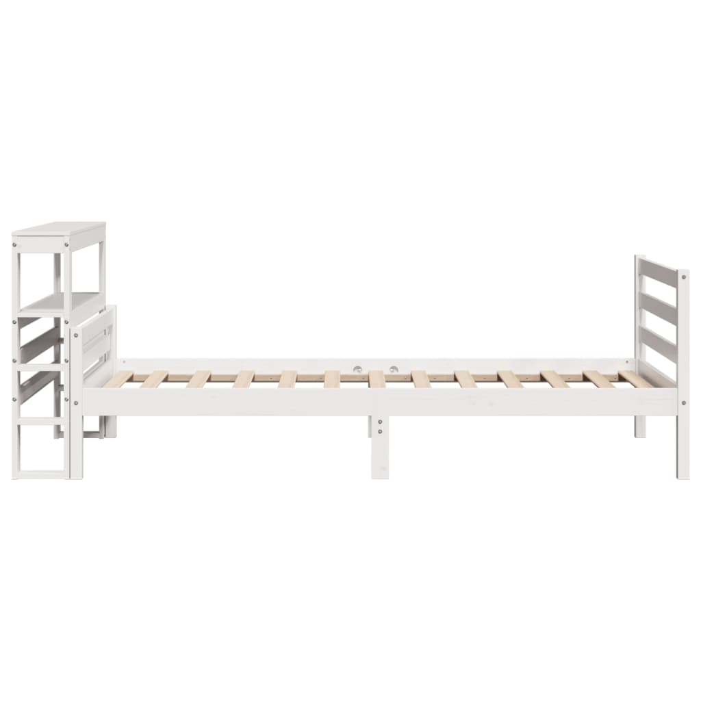 vidaXL Estructura de cama con cabecero sin colchón blanco 100x200 cm