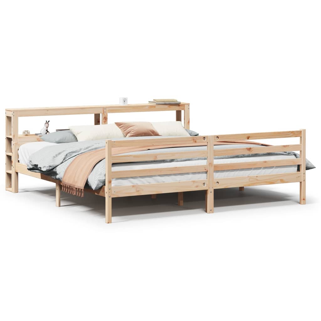 vidaXL Estructura de cama con cabecero madera maciza de pino 200x200cm