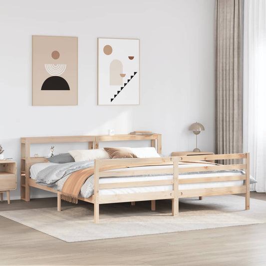 vidaXL Estructura de cama con cabecero madera maciza de pino 200x200cm