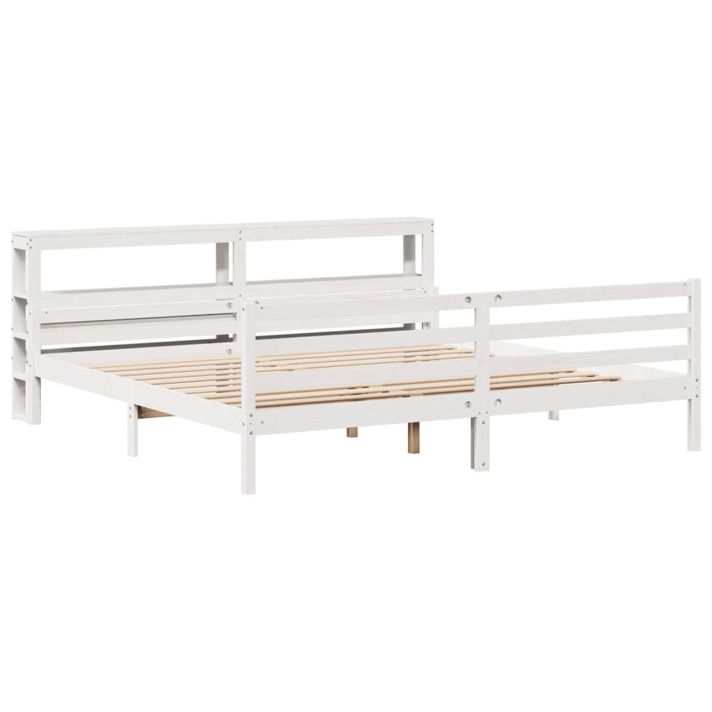 vidaXL Estructura de cama con cabecero sin colchón blanco 200x200 cm