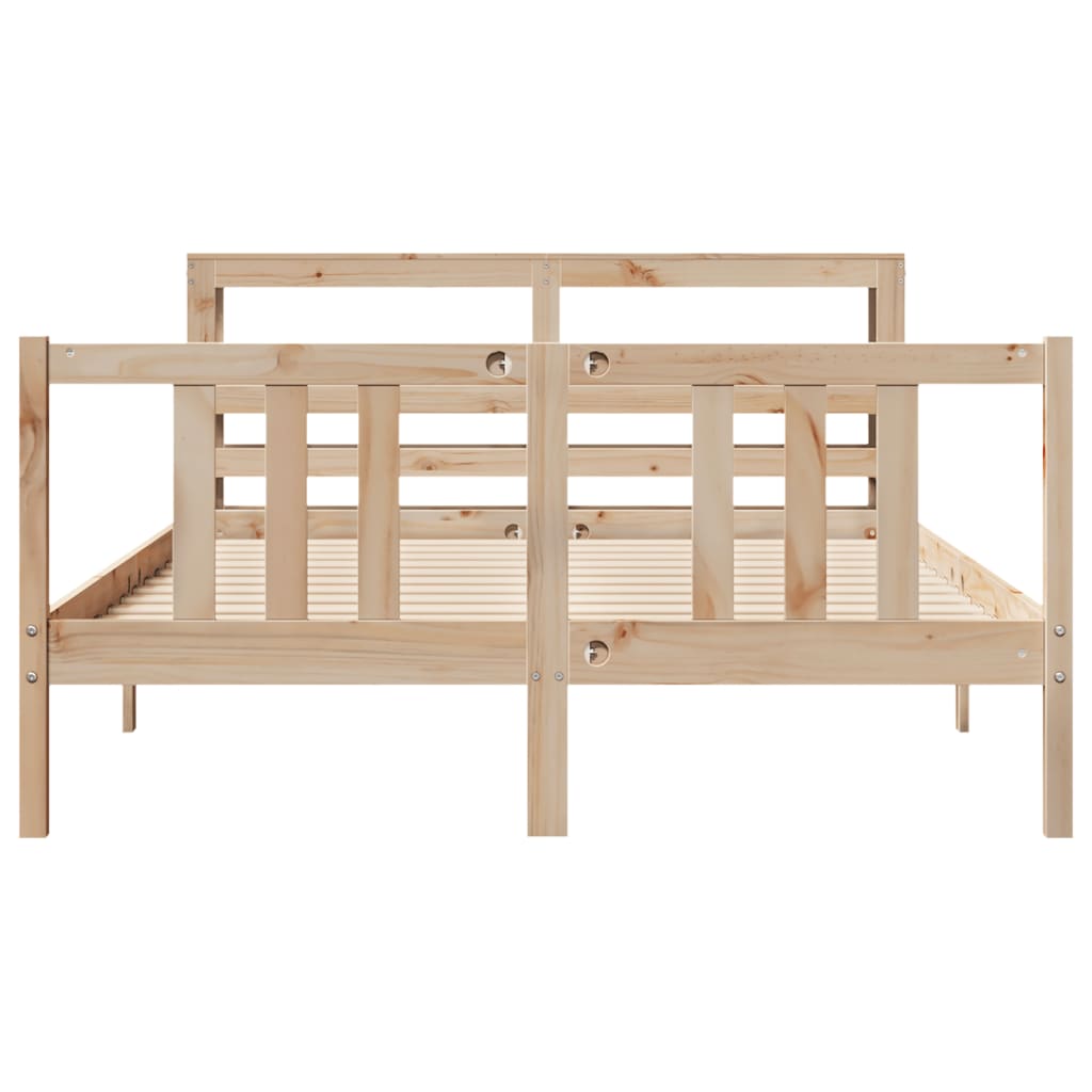 vidaXL Estructura de cama con cabecero madera maciza pino 140x190 cm