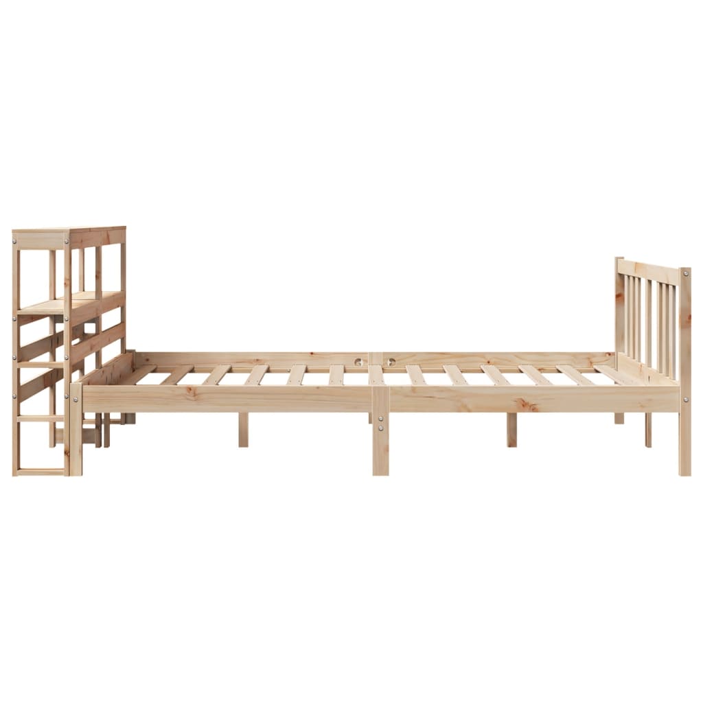 vidaXL Estructura de cama con cabecero madera maciza pino 140x190 cm