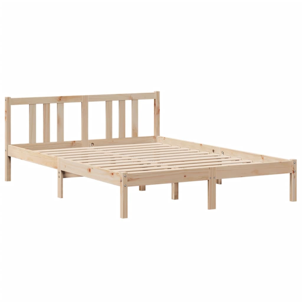 vidaXL Estructura de cama con cabecero madera maciza pino 140x190 cm