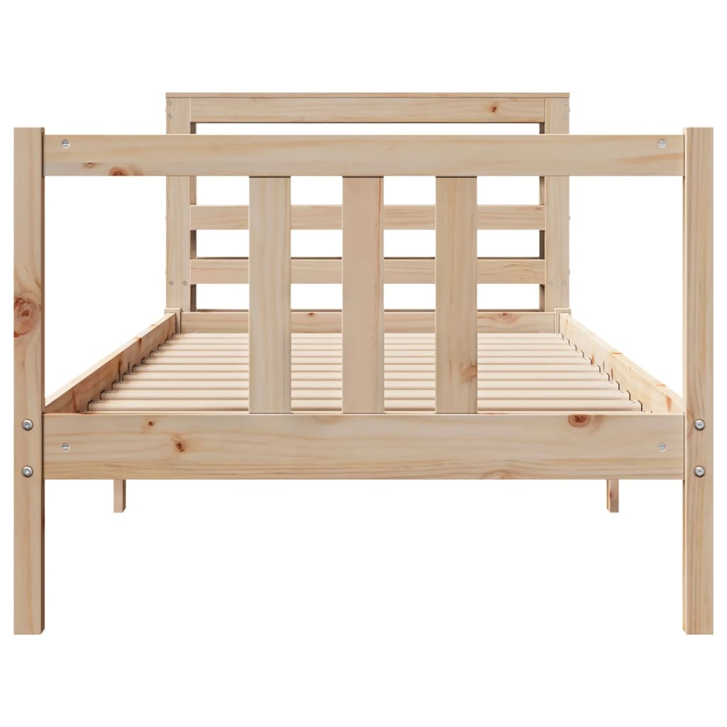 vidaXL Estructura de cama con cabecero madera maciza de pino 90x200 cm