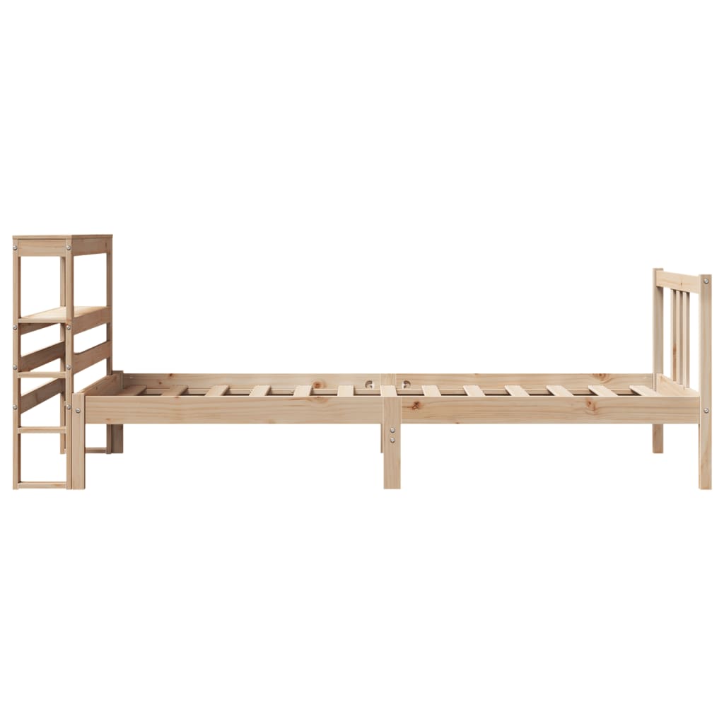 vidaXL Estructura de cama con cabecero madera maciza de pino 90x200 cm