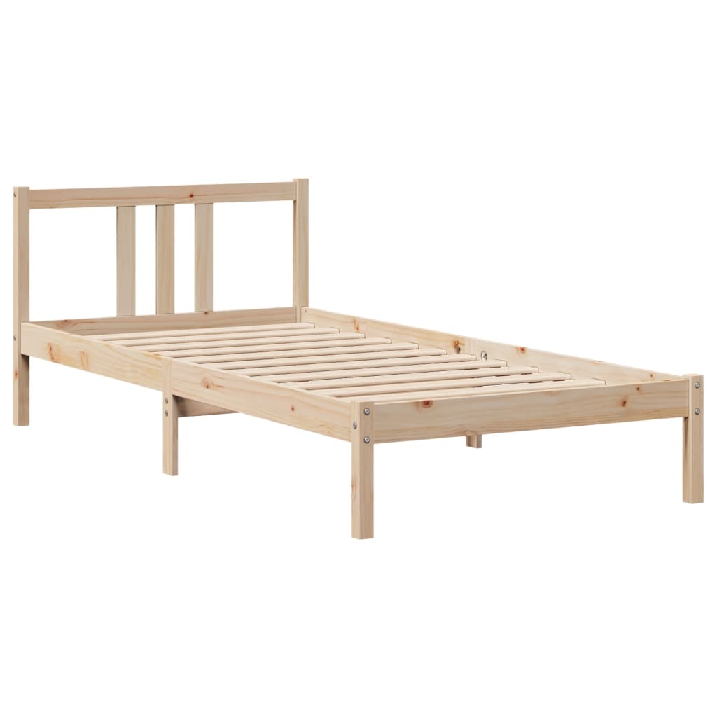 vidaXL Estructura de cama con cabecero madera maciza de pino 90x200 cm