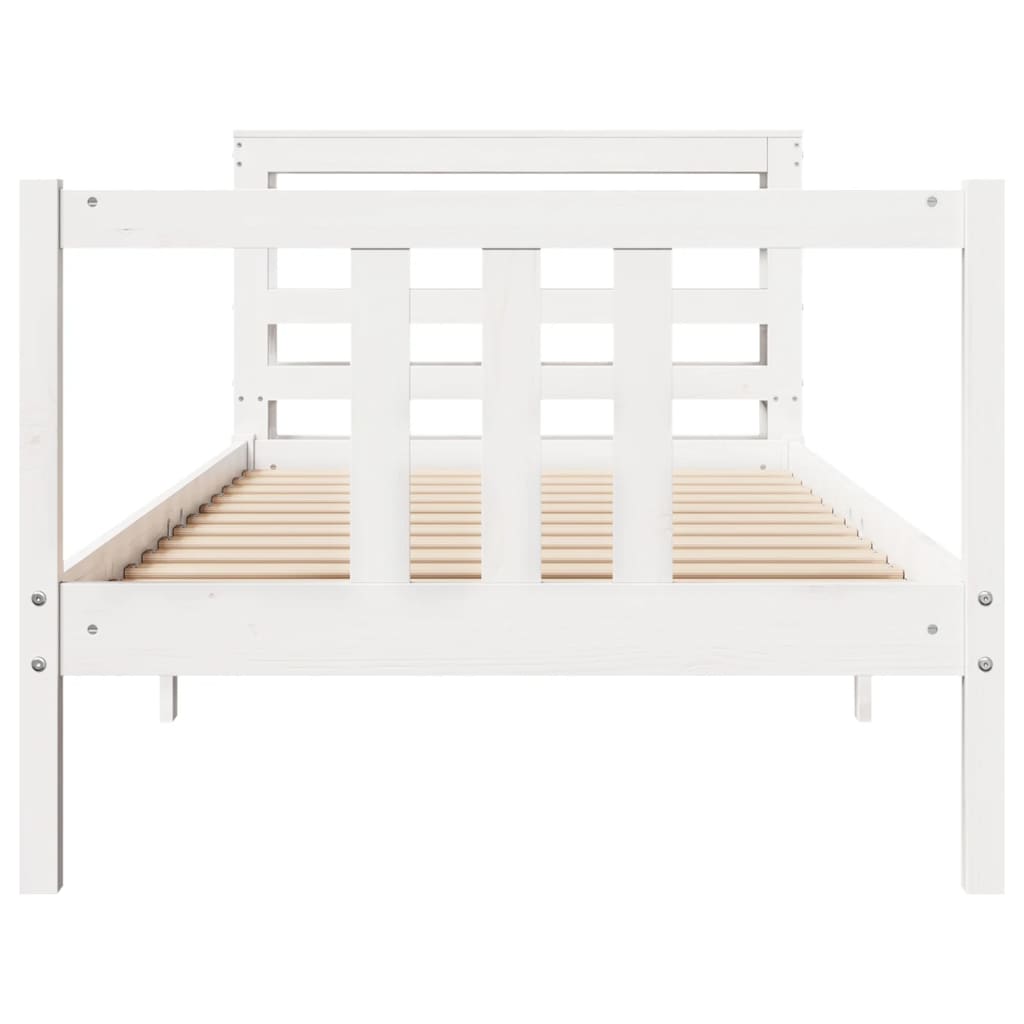 vidaXL Estructura de cama con cabecero sin colchón blanco 90x200 cm