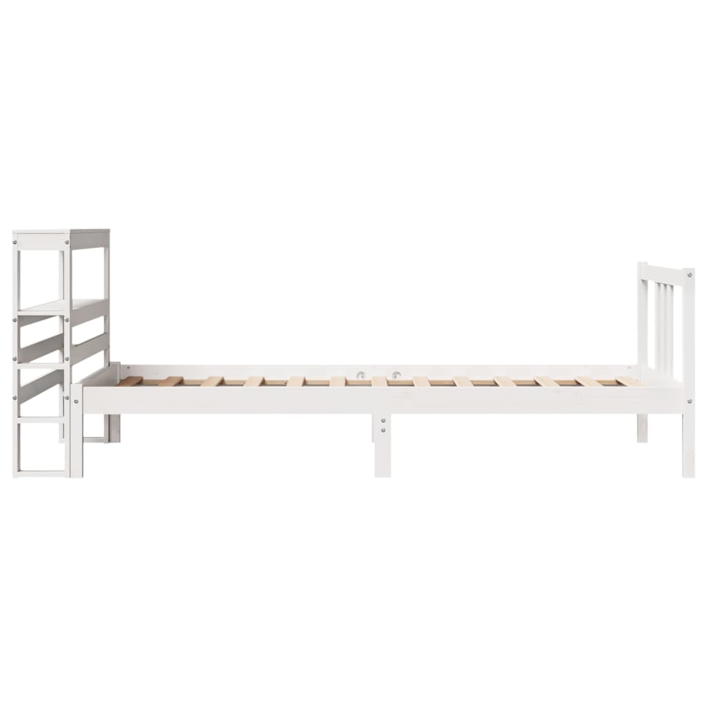 vidaXL Estructura de cama con cabecero sin colchón blanco 90x200 cm