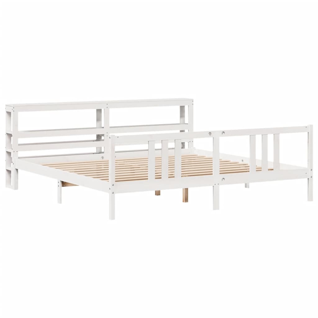 vidaXL Estructura de cama con cabecero sin colchón blanco 200x200 cm