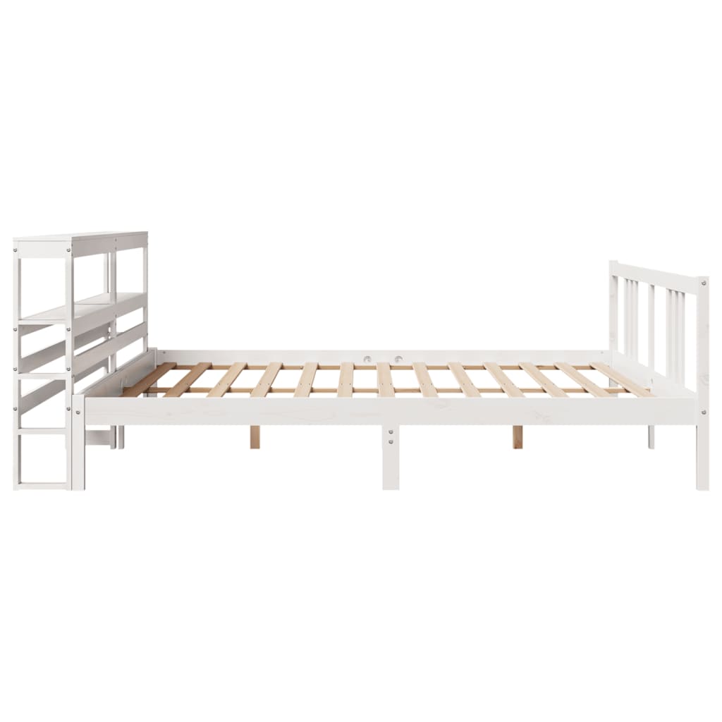 vidaXL Estructura de cama con cabecero sin colchón blanco 200x200 cm