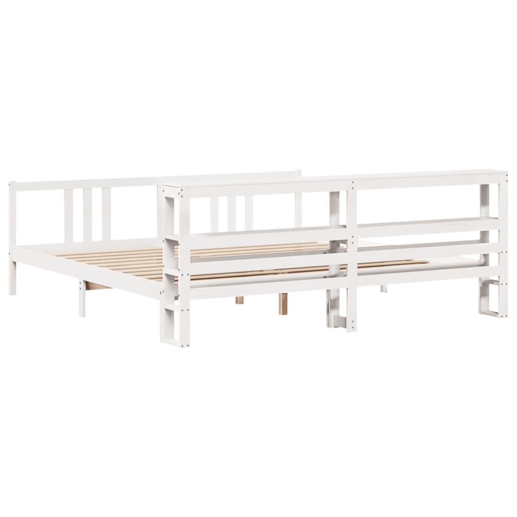 vidaXL Estructura de cama con cabecero sin colchón blanco 200x200 cm