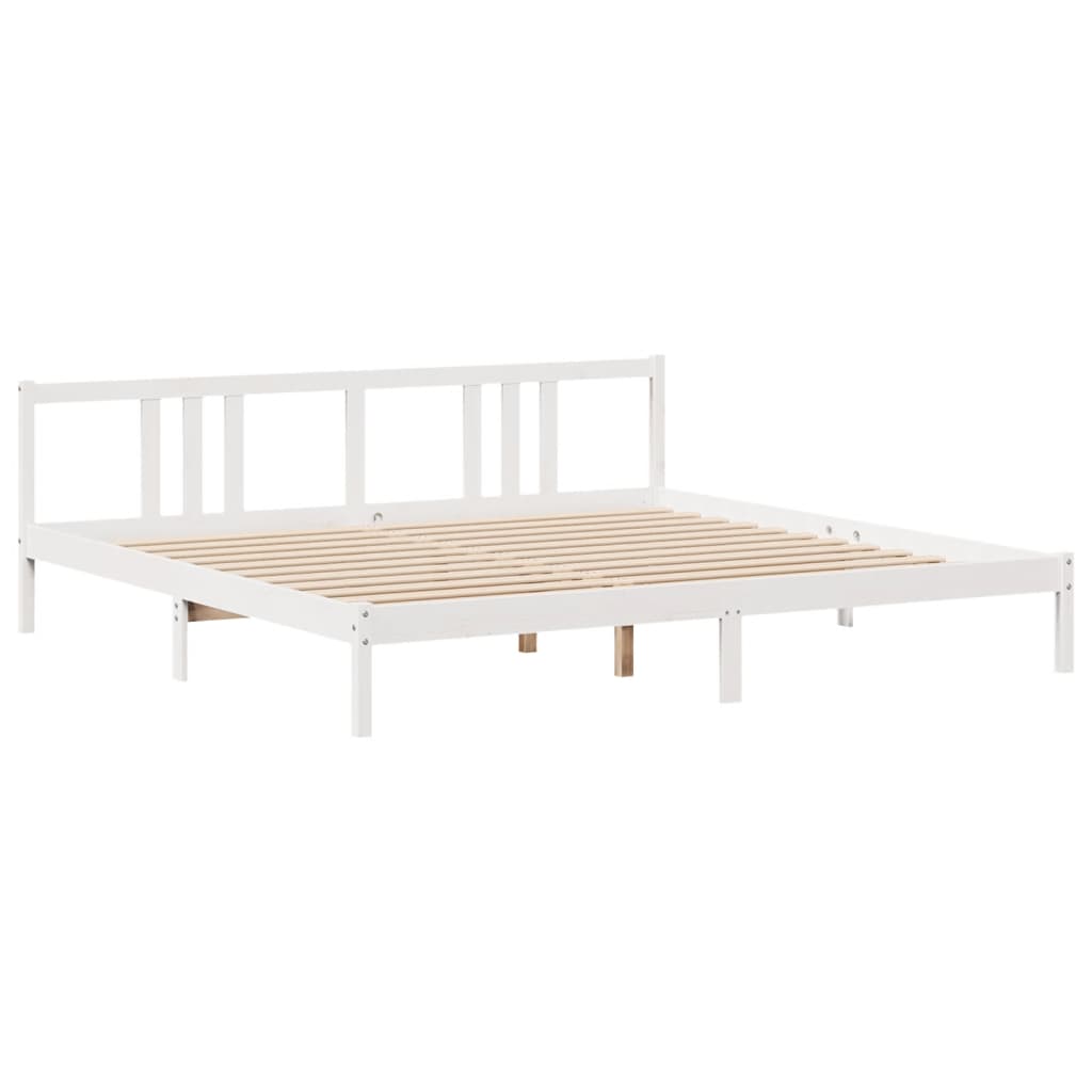 vidaXL Estructura de cama con cabecero sin colchón blanco 200x200 cm