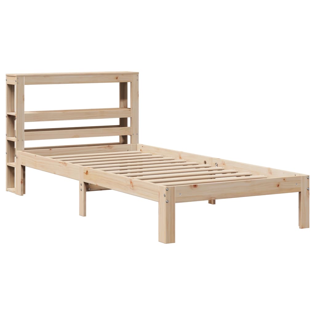 vidaXL Estructura de cama con cabecero madera maciza pino 75x190 cm