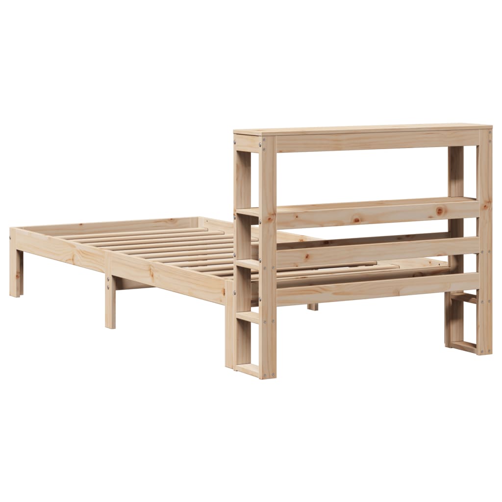 vidaXL Estructura de cama con cabecero madera maciza pino 75x190 cm