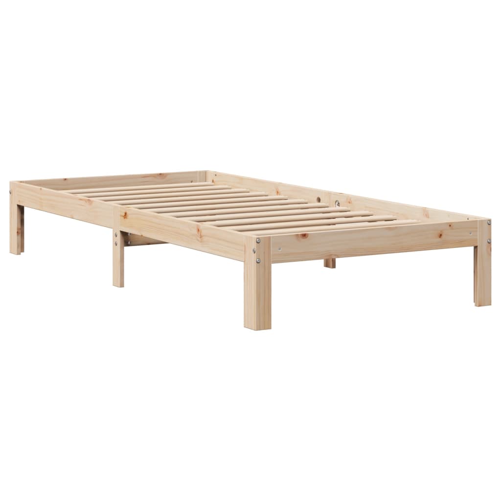 vidaXL Estructura de cama con cabecero madera maciza pino 75x190 cm