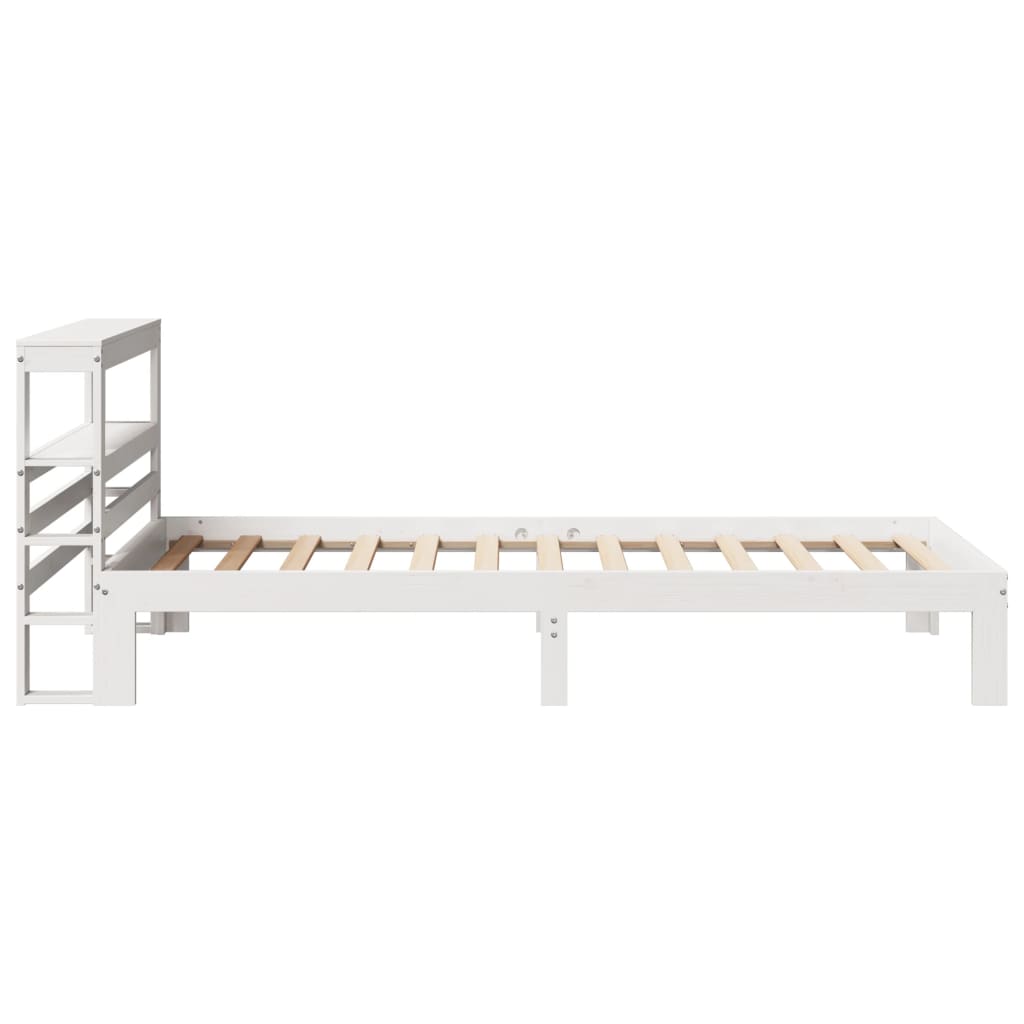 vidaXL Estructura de cama con cabecero sin colchón blanco 90x190 cm