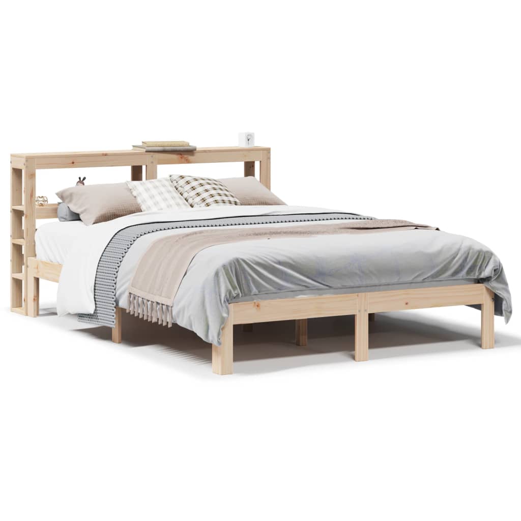 vidaXL Estructura de cama con cabecero madera maciza pino 120x190 cm