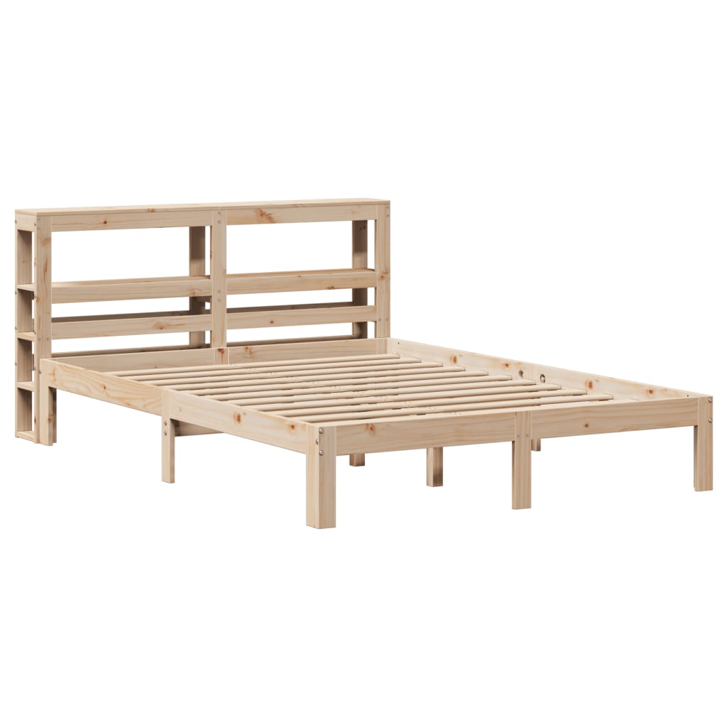 vidaXL Estructura de cama con cabecero madera maciza pino 120x190 cm