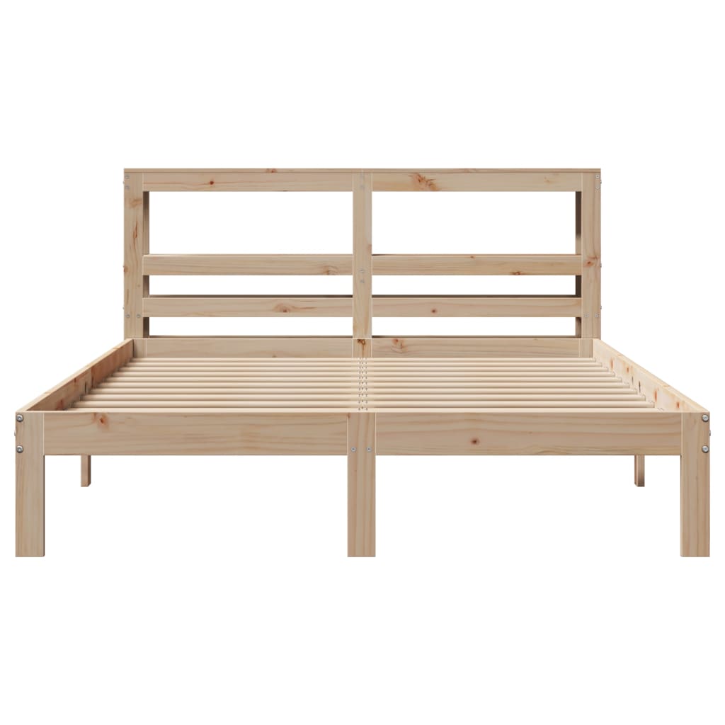 vidaXL Estructura de cama con cabecero madera maciza pino 120x190 cm