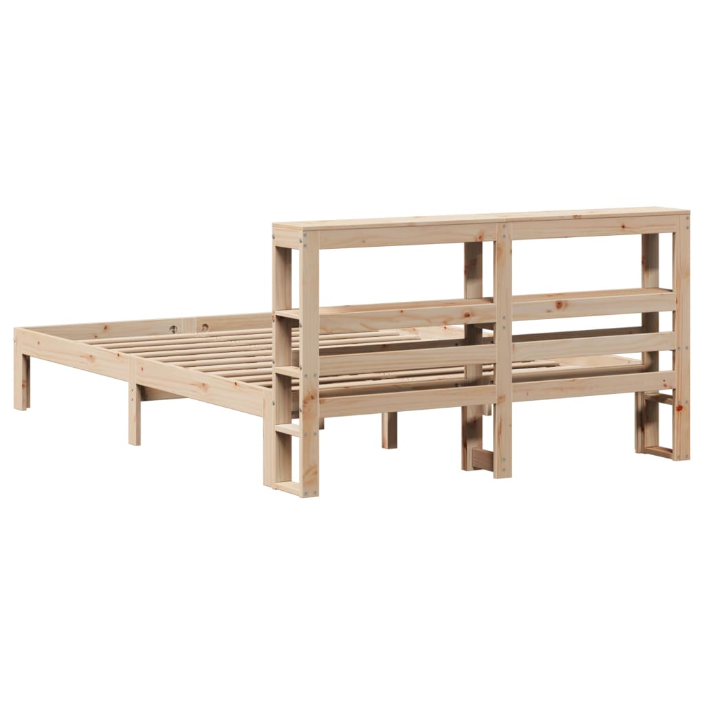 vidaXL Estructura de cama con cabecero madera maciza pino 120x190 cm