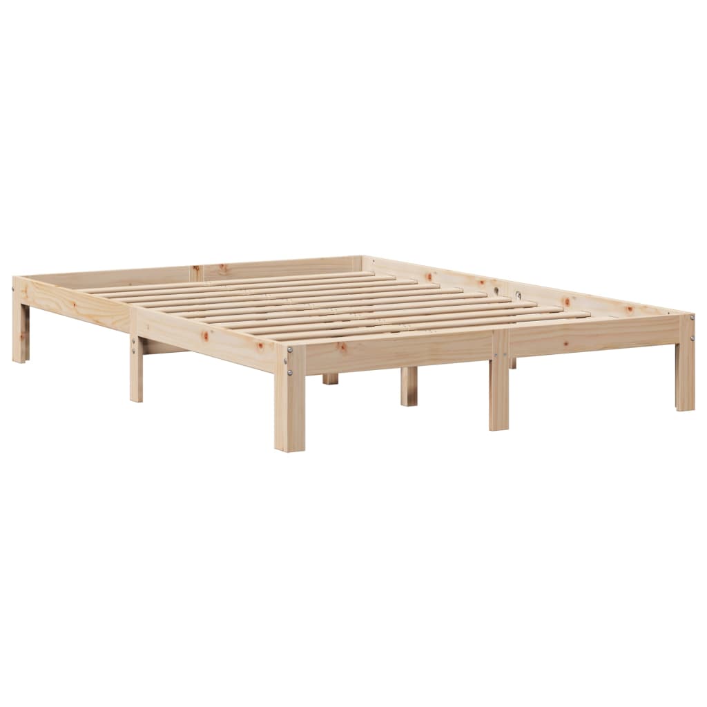 vidaXL Estructura de cama con cabecero madera maciza pino 120x190 cm