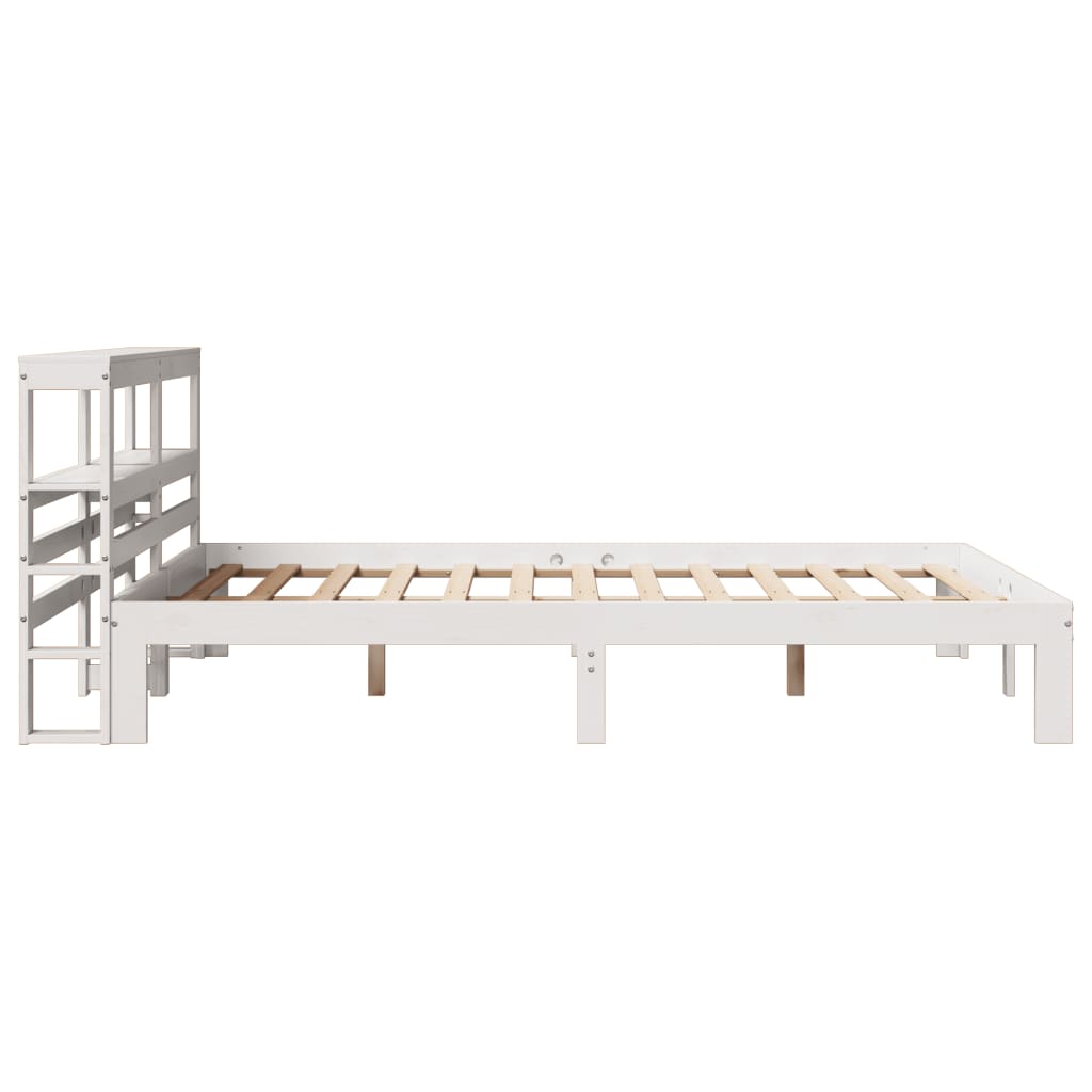 vidaXL Estructura de cama con cabecero madera pino blanco 120x190 cm