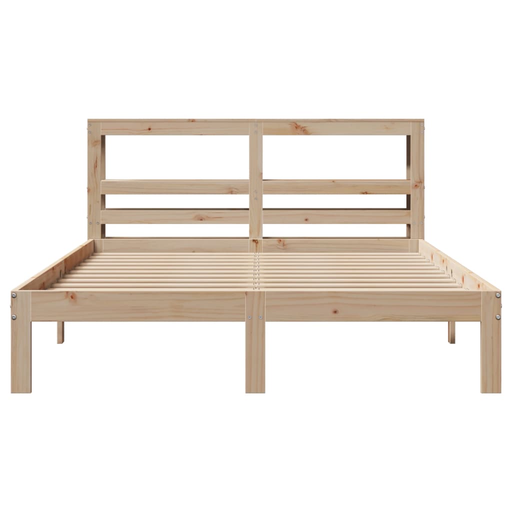 vidaXL Estructura de cama con cabecero madera maciza pino 120x200 cm