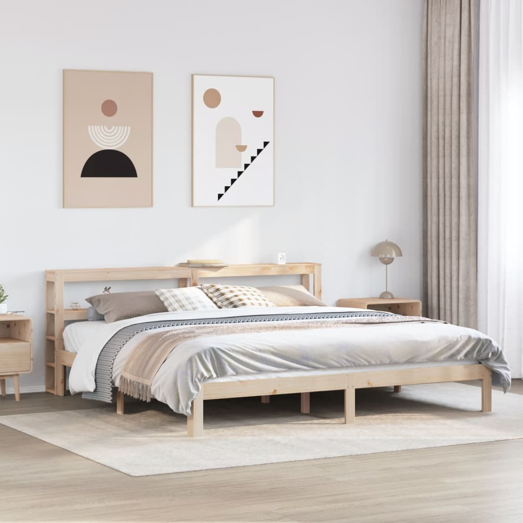 vidaXL Estructura de cama con cabecero madera maciza de pino 200x200cm