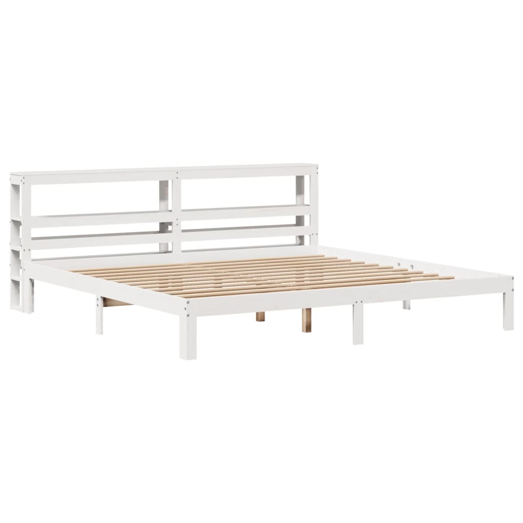 vidaXL Estructura de cama con cabecero sin colchón blanco 200x200 cm