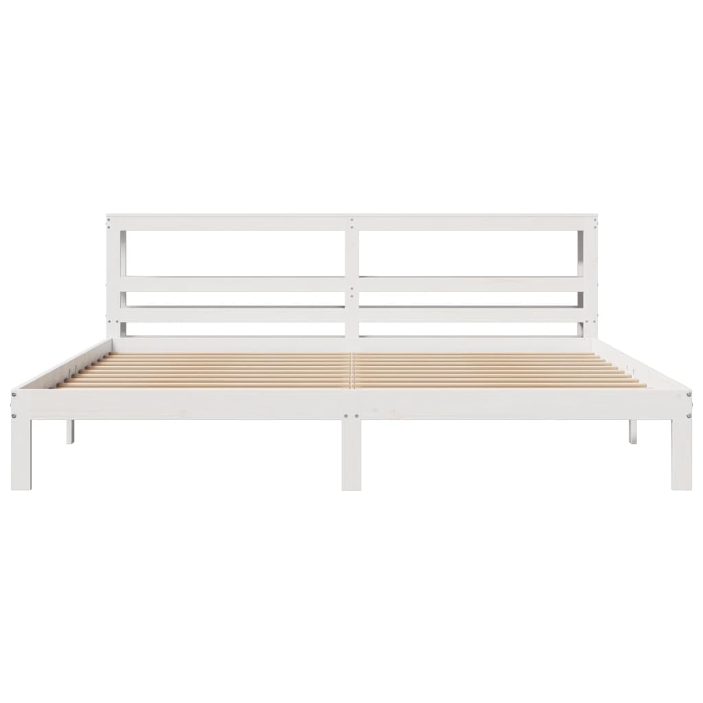 vidaXL Estructura de cama con cabecero sin colchón blanco 200x200 cm