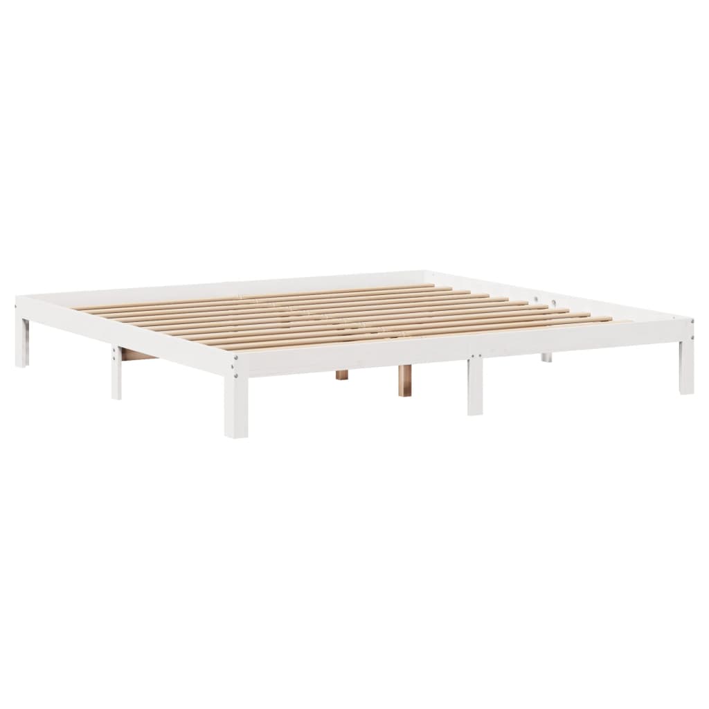 vidaXL Estructura de cama con cabecero sin colchón blanco 200x200 cm