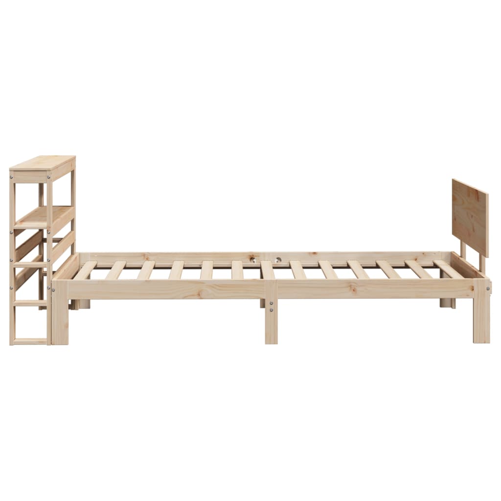 vidaXL Estructura de cama con cabecero madera maciza pino 75x190 cm