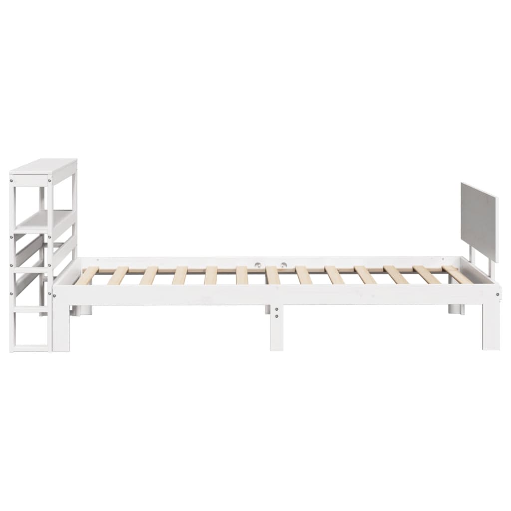 vidaXL Estructura de cama con cabecero sin colchón blanco 90x190 cm