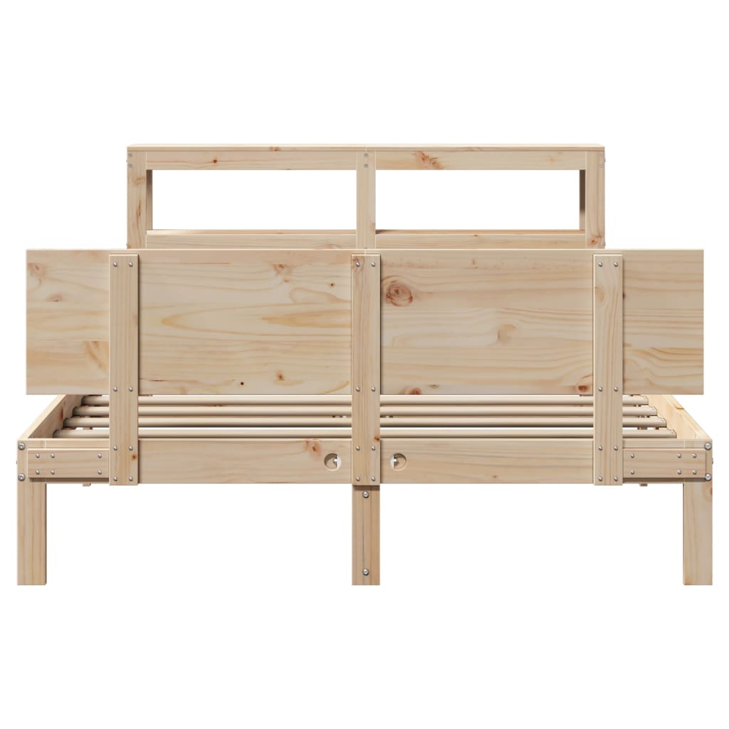 vidaXL Estructura de cama con cabecero madera maciza pino 120x190 cm