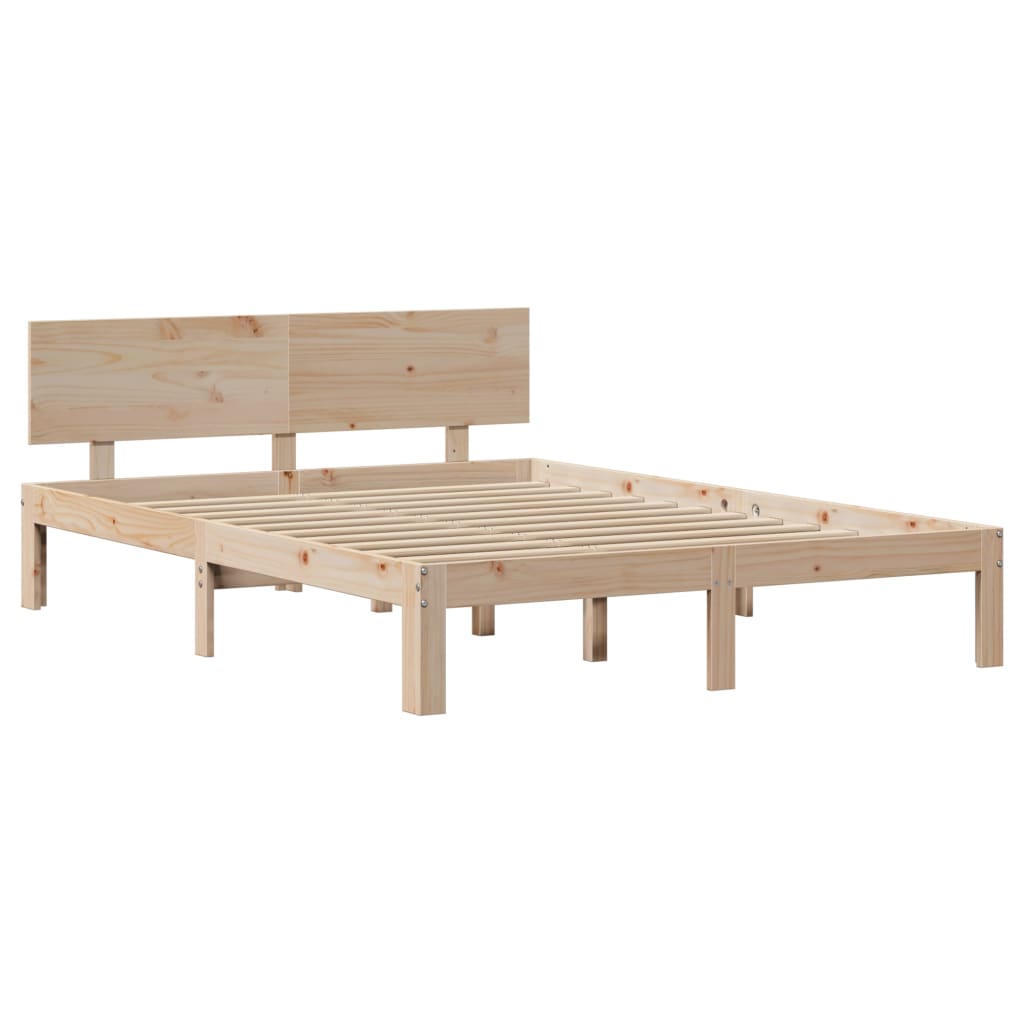 vidaXL Estructura de cama con cabecero madera maciza pino 120x190 cm