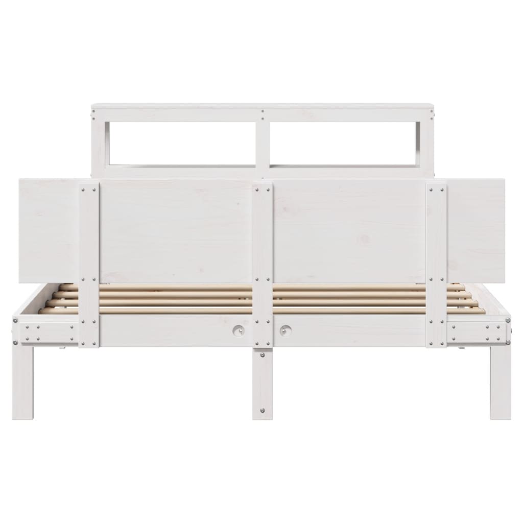 vidaXL Estructura de cama con cabecero sin colchón blanco 160x200 cm