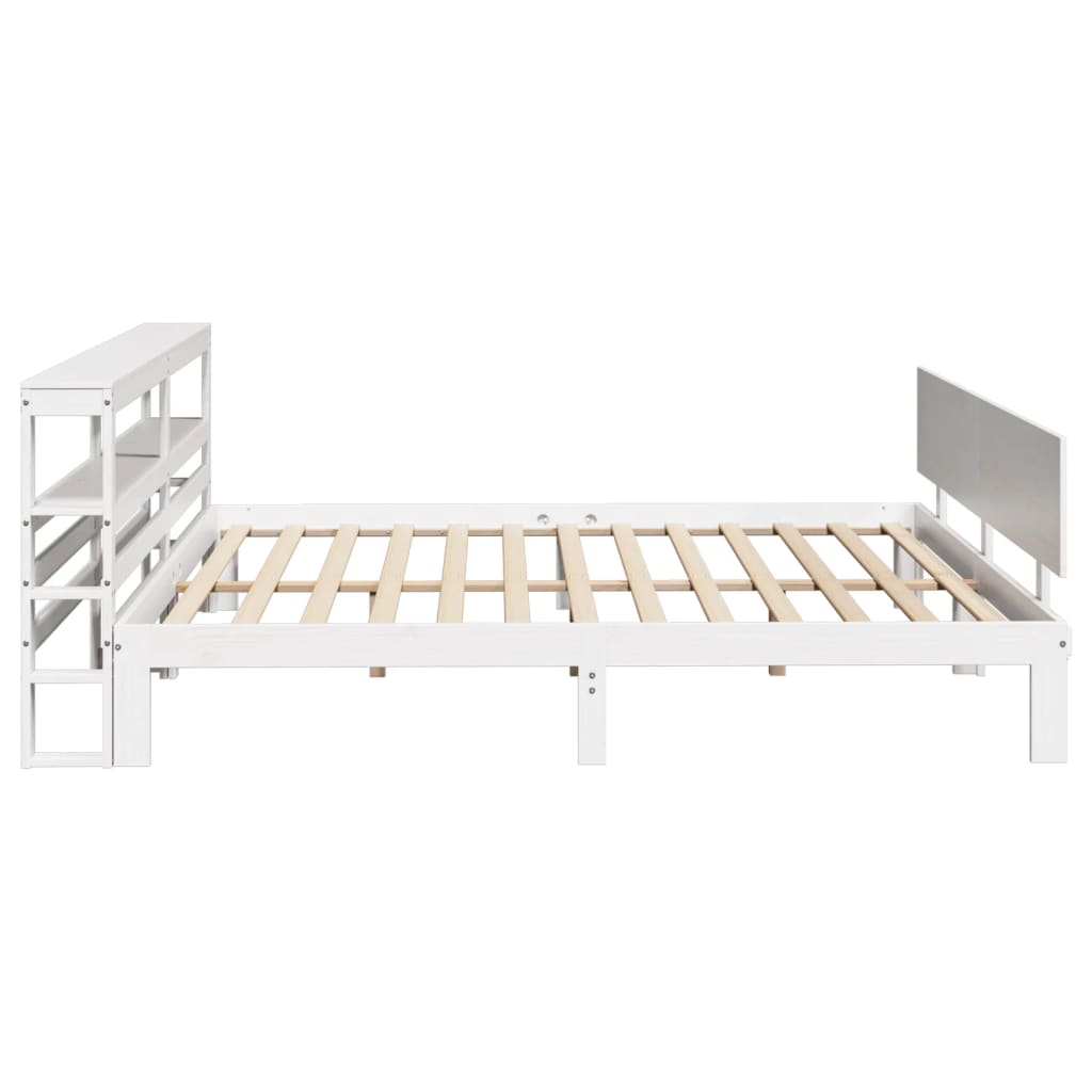 vidaXL Estructura de cama con cabecero sin colchón blanco 180x200 cm