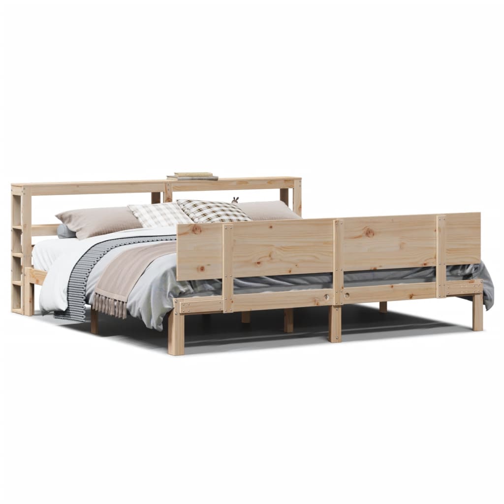 vidaXL Estructura de cama con cabecero madera maciza de pino 200x200cm