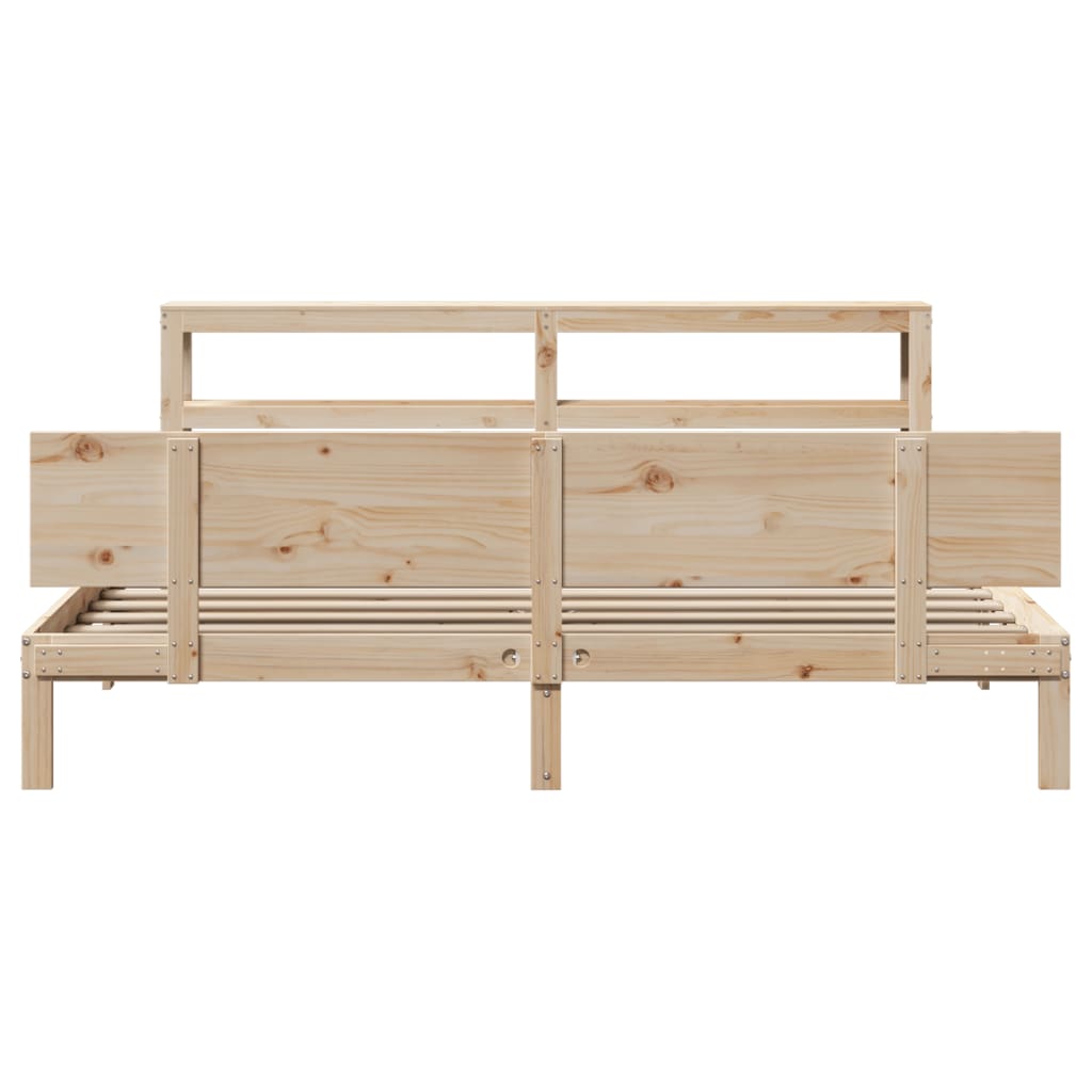 vidaXL Estructura de cama con cabecero madera maciza de pino 200x200cm