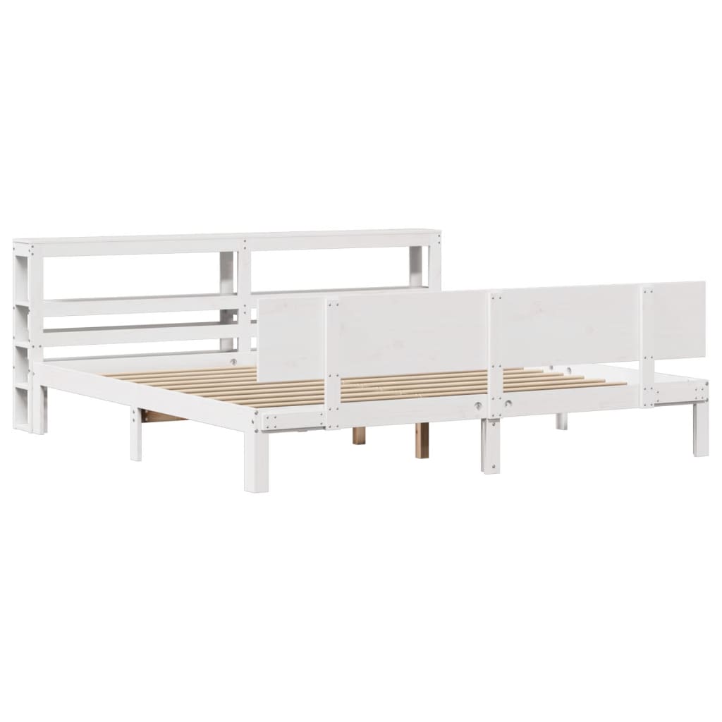 vidaXL Estructura de cama con cabecero sin colchón blanco 200x200 cm