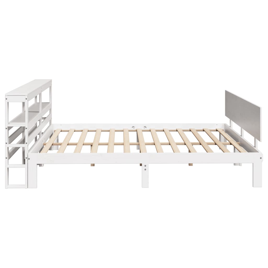 vidaXL Estructura de cama con cabecero sin colchón blanco 200x200 cm