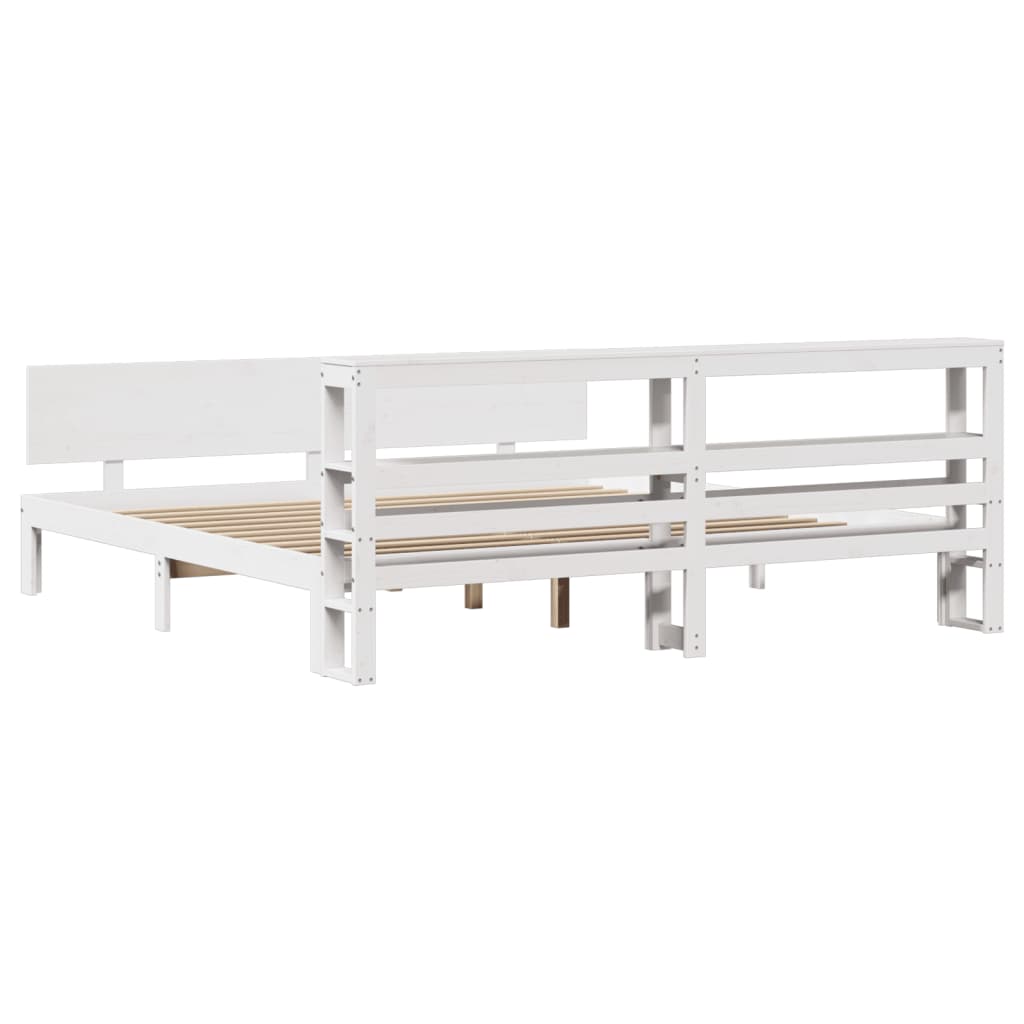 vidaXL Estructura de cama con cabecero sin colchón blanco 200x200 cm